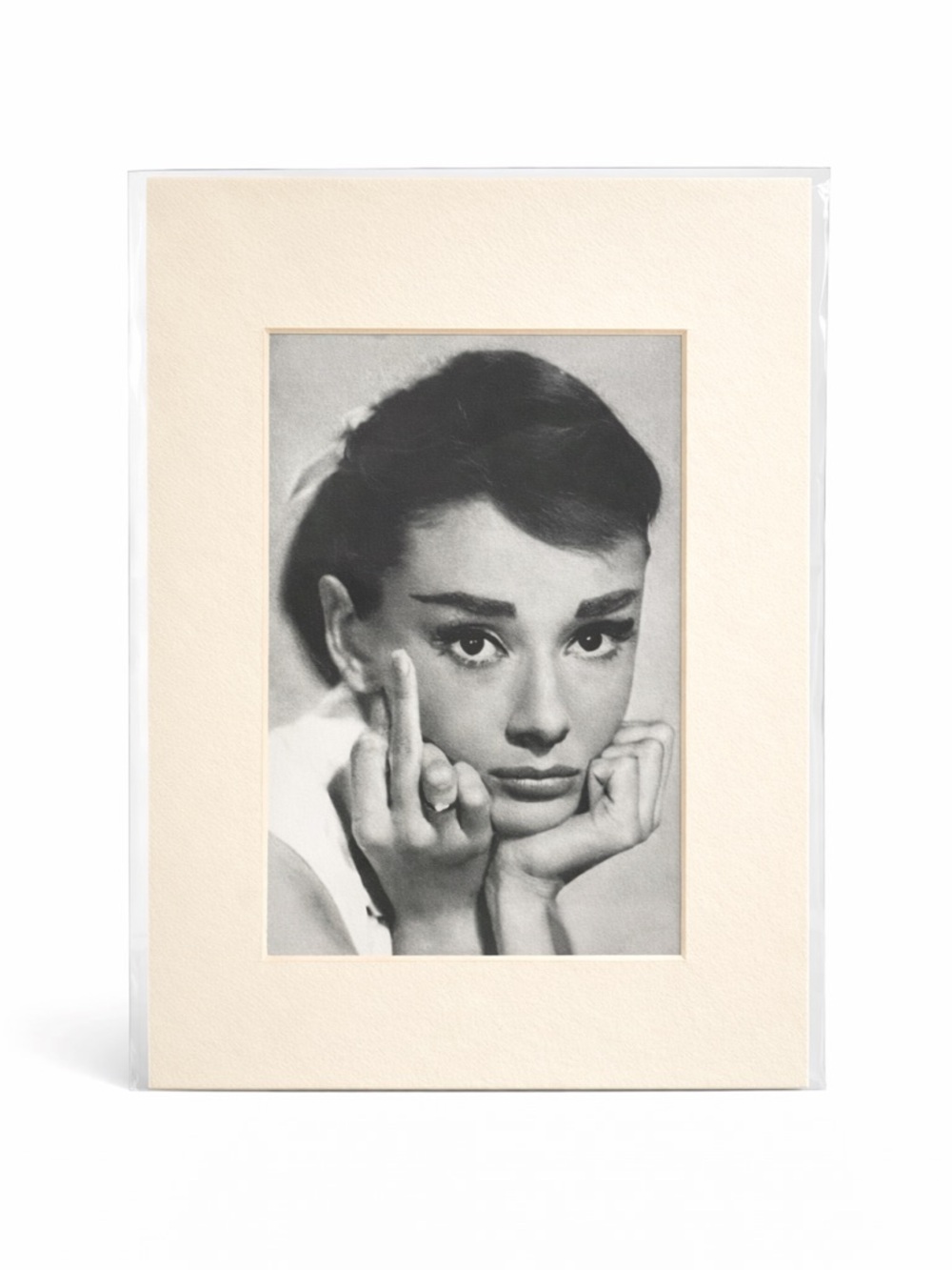 Audrey Hepburn Black & White Portrait Print